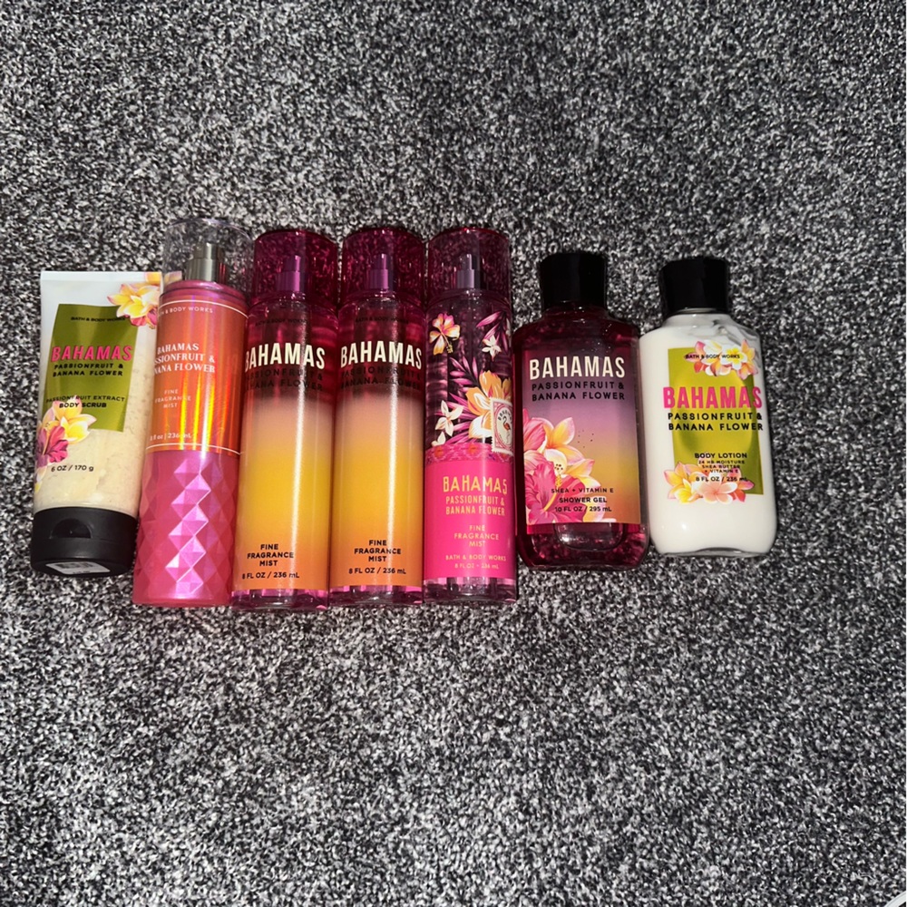 Bath and Body Works Bahamas Passionfruit and Banana Flower 7 piece set